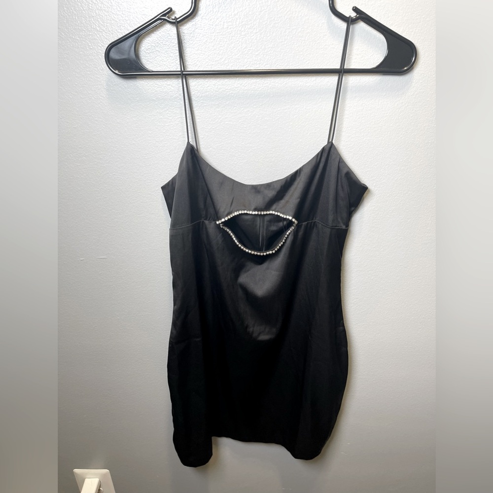 White‎ Fox Women's NWT Got Me Looking Mini Black Dress Rhinestones Size Large